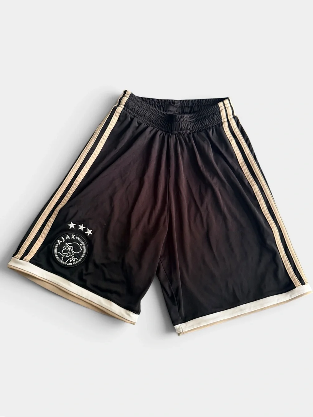 Adidas Ajax Amsterdam Soccer Shorts Black Beige Size Small Football Training